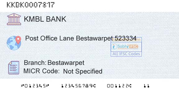 Kotak Mahindra Bank Limited BestawarpetBranch 