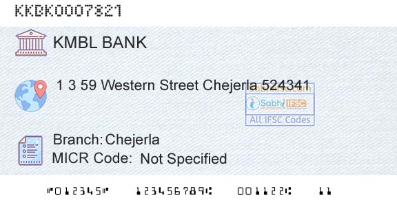 Kotak Mahindra Bank Limited ChejerlaBranch 