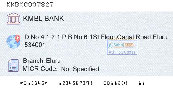 Kotak Mahindra Bank Limited EluruBranch 