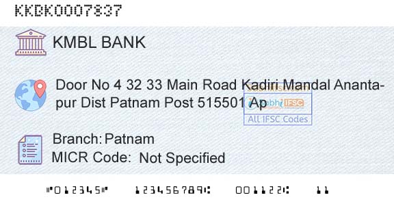 Kotak Mahindra Bank Limited PatnamBranch 