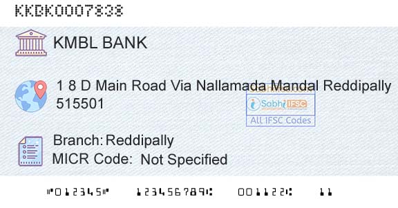 Kotak Mahindra Bank Limited ReddipallyBranch 