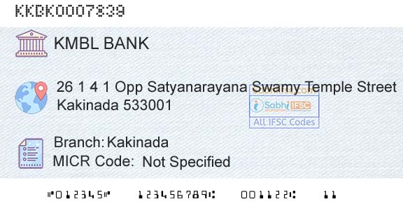 Kotak Mahindra Bank Limited KakinadaBranch 