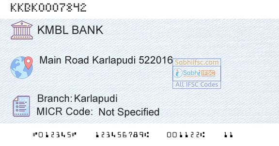 Kotak Mahindra Bank Limited KarlapudiBranch 