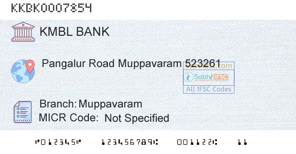 Kotak Mahindra Bank Limited MuppavaramBranch 