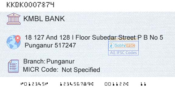 Kotak Mahindra Bank Limited PunganurBranch 