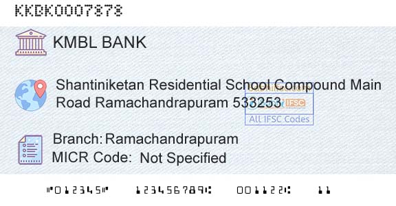 Kotak Mahindra Bank Limited RamachandrapuramBranch 