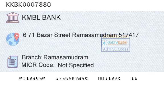 Kotak Mahindra Bank Limited RamasamudramBranch 