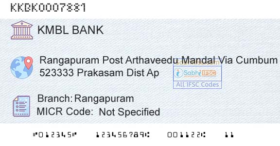 Kotak Mahindra Bank Limited RangapuramBranch 