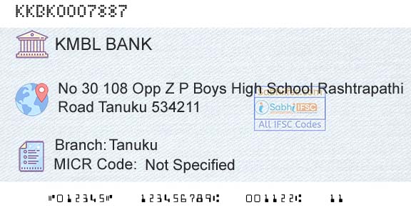 Kotak Mahindra Bank Limited TanukuBranch 