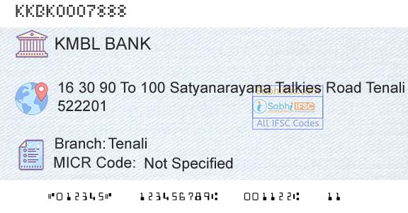 Kotak Mahindra Bank Limited TenaliBranch 