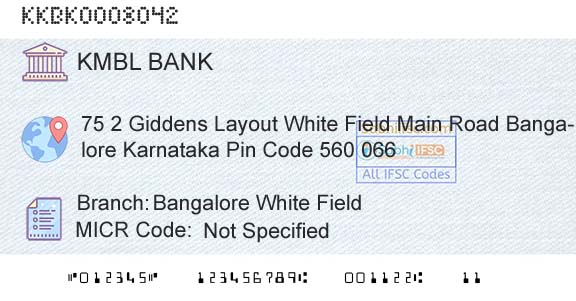 Kotak Mahindra Bank Limited Bangalore White FieldBranch 