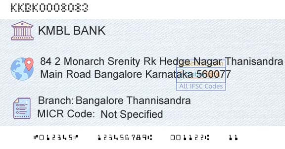Kotak Mahindra Bank Limited Bangalore ThannisandraBranch 
