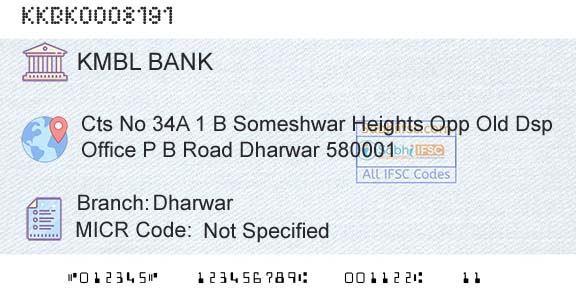 Kotak Mahindra Bank Limited DharwarBranch 