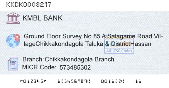Kotak Mahindra Bank Limited Chikkakondagola BranchBranch 