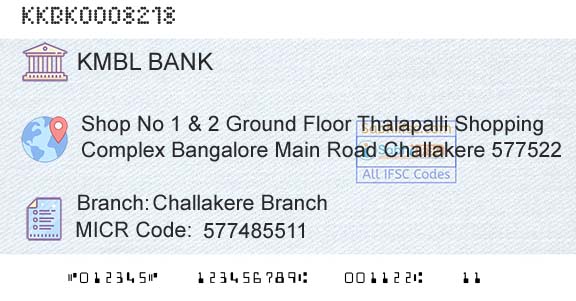 Kotak Mahindra Bank Limited Challakere BranchBranch 