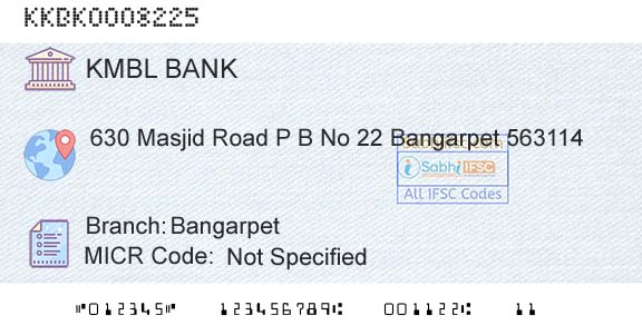 Kotak Mahindra Bank Limited BangarpetBranch 