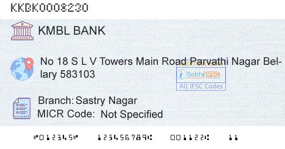 Kotak Mahindra Bank Limited Sastry NagarBranch 