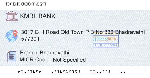 Kotak Mahindra Bank Limited BhadravathiBranch 