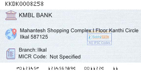 Kotak Mahindra Bank Limited IlkalBranch 