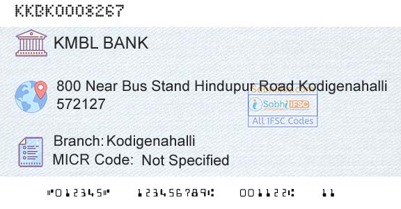 Kotak Mahindra Bank Limited KodigenahalliBranch 
