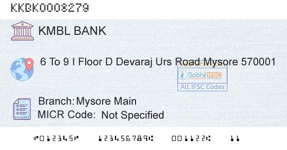 Kotak Mahindra Bank Limited Mysore MainBranch 