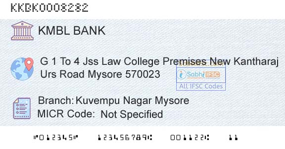 Kotak Mahindra Bank Limited Kuvempu Nagar MysoreBranch 