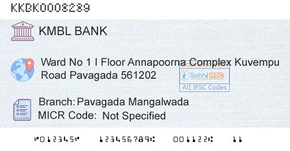 Kotak Mahindra Bank Limited Pavagada MangalwadaBranch 