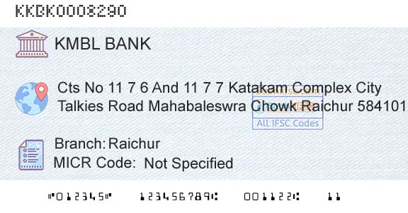 Kotak Mahindra Bank Limited RaichurBranch 