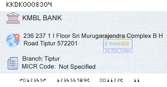 Kotak Mahindra Bank Limited TipturBranch 