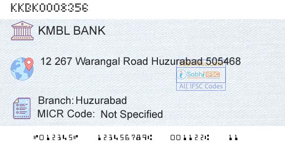 Kotak Mahindra Bank Limited HuzurabadBranch 