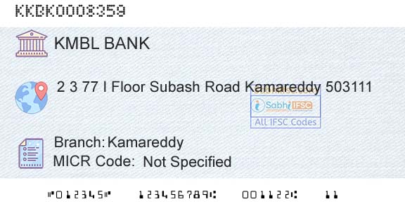 Kotak Mahindra Bank Limited KamareddyBranch 