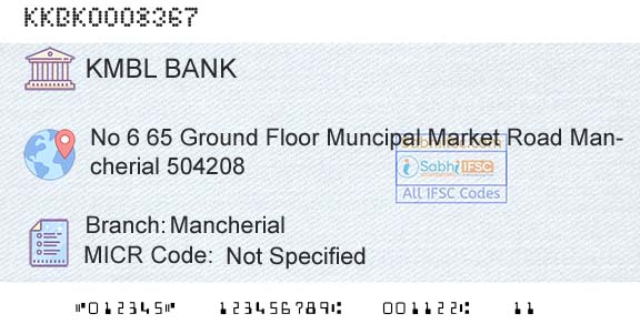 Kotak Mahindra Bank Limited MancherialBranch 