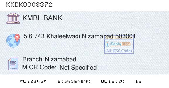 Kotak Mahindra Bank Limited NizamabadBranch 