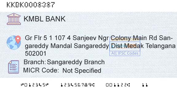 Kotak Mahindra Bank Limited Sangareddy BranchBranch 