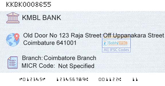 Kotak Mahindra Bank Limited Coimbatore BranchBranch 