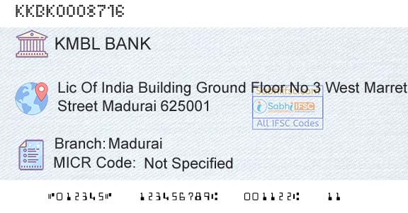 Kotak Mahindra Bank Limited MaduraiBranch 