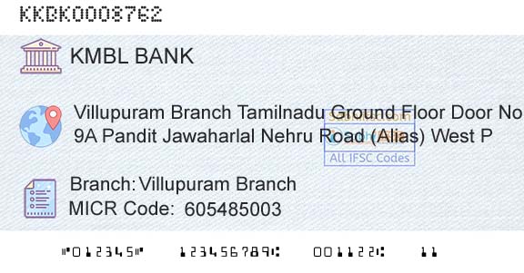 Kotak Mahindra Bank Limited Villupuram BranchBranch 