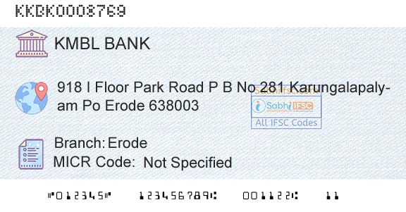 Kotak Mahindra Bank Limited ErodeBranch 