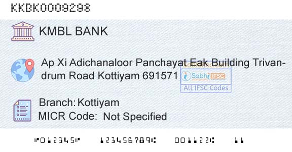 Kotak Mahindra Bank Limited KottiyamBranch 