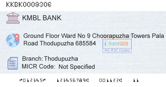 Kotak Mahindra Bank Limited ThodupuzhaBranch 