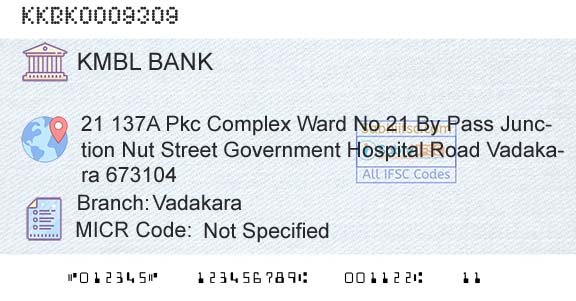 Kotak Mahindra Bank Limited VadakaraBranch 