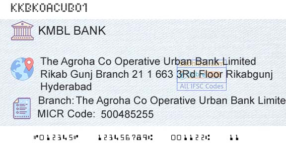Kotak Mahindra Bank Limited The Agroha Co Operative Urban Bank Limited Rikab GBranch 