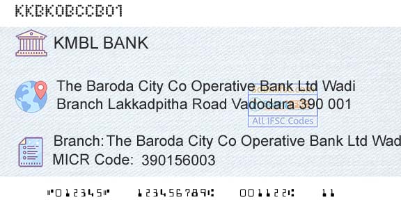 Kotak Mahindra Bank Limited The Baroda City Co Operative Bank Ltd Wadi BranchBranch 