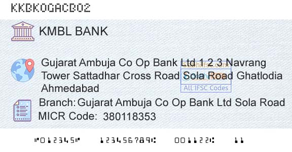 Kotak Mahindra Bank Limited Gujarat Ambuja Co Op Bank Ltd Sola RoadBranch 