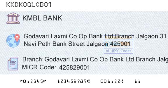 Kotak Mahindra Bank Limited Godavari Laxmi Co Op Bank Ltd Branch JalgaonBranch 