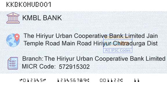 Kotak Mahindra Bank Limited The Hiriyur Urban Cooperative Bank Limited Jain TeBranch 