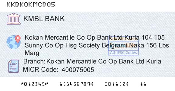Kotak Mahindra Bank Limited Kokan Mercantile Co Op Bank Ltd KurlaBranch 