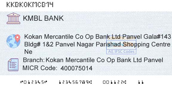 Kotak Mahindra Bank Limited Kokan Mercantile Co Op Bank Ltd PanvelBranch 