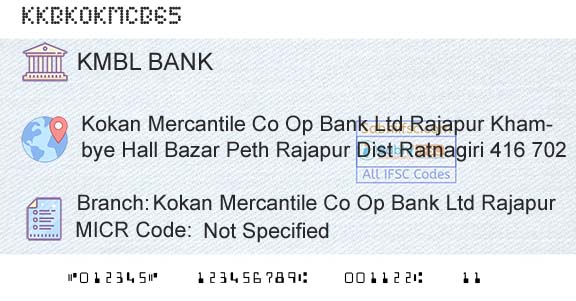 Kotak Mahindra Bank Limited Kokan Mercantile Co Op Bank Ltd RajapurBranch 