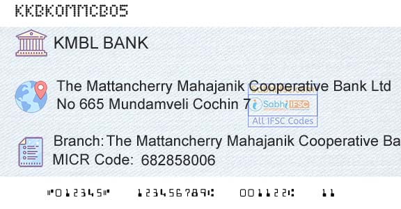 Kotak Mahindra Bank Limited The Mattancherry Mahajanik Cooperative Bank Ltd FoBranch 